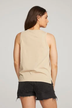 Women Chaser Brand Basic Cappuccino Slit Tank