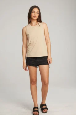 Women Chaser Brand Basic Cappuccino Slit Tank