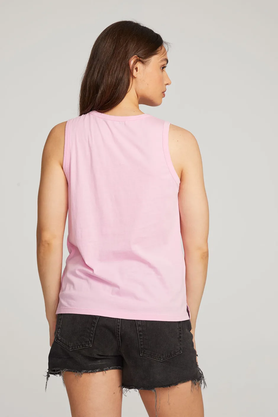 Women Chaser Brand Basic Pastel Lavender Slit Tank