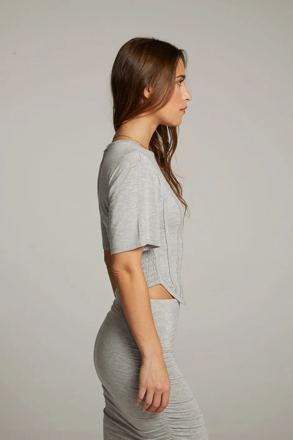 Women Chaser Brand Bayside Heather Grey Tee