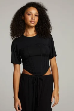 Women Chaser Brand Bayside True Black Tee