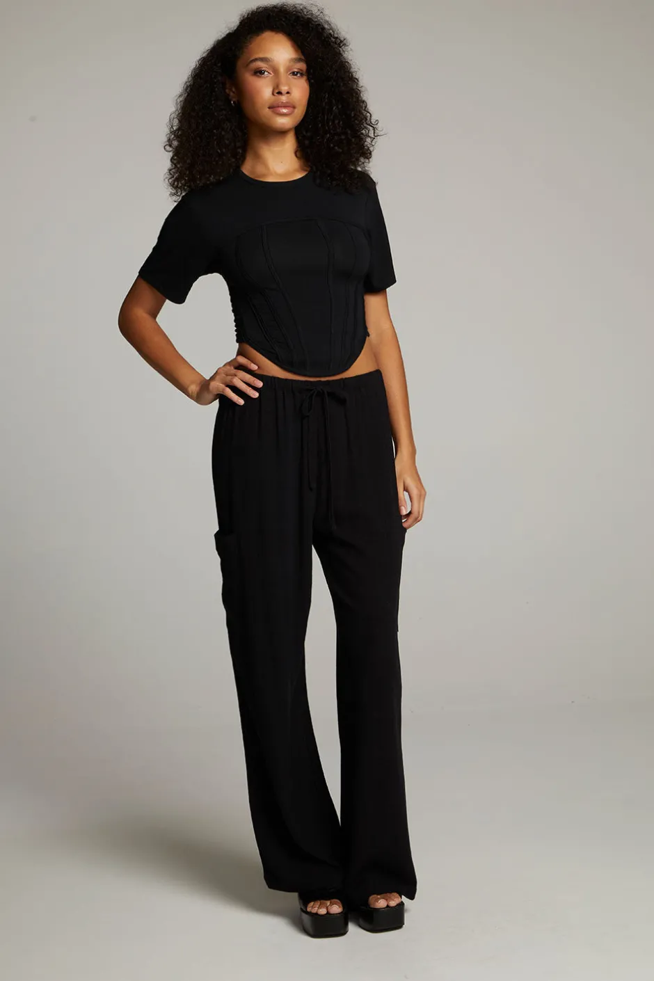 Women Chaser Brand Bayside True Black Tee