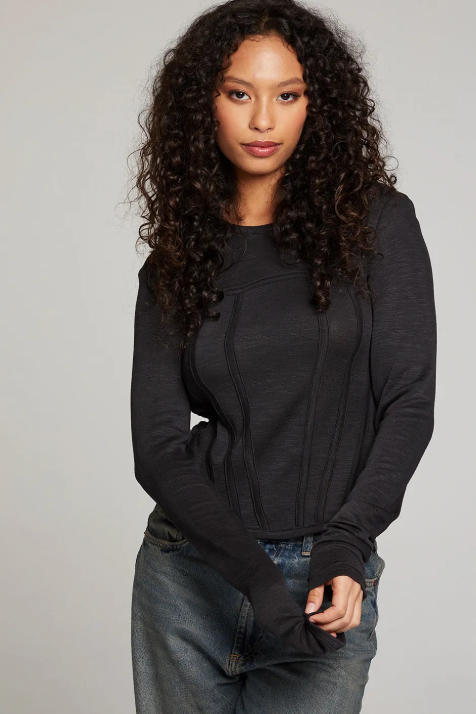 Women Chaser Brand Baysidee Licorice Long Sleeve