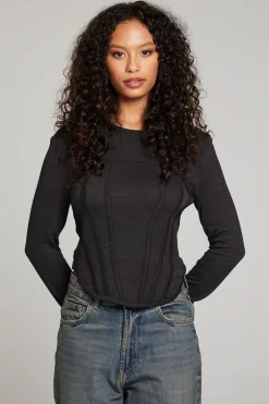 Women Chaser Brand Baysidee Licorice Long Sleeve