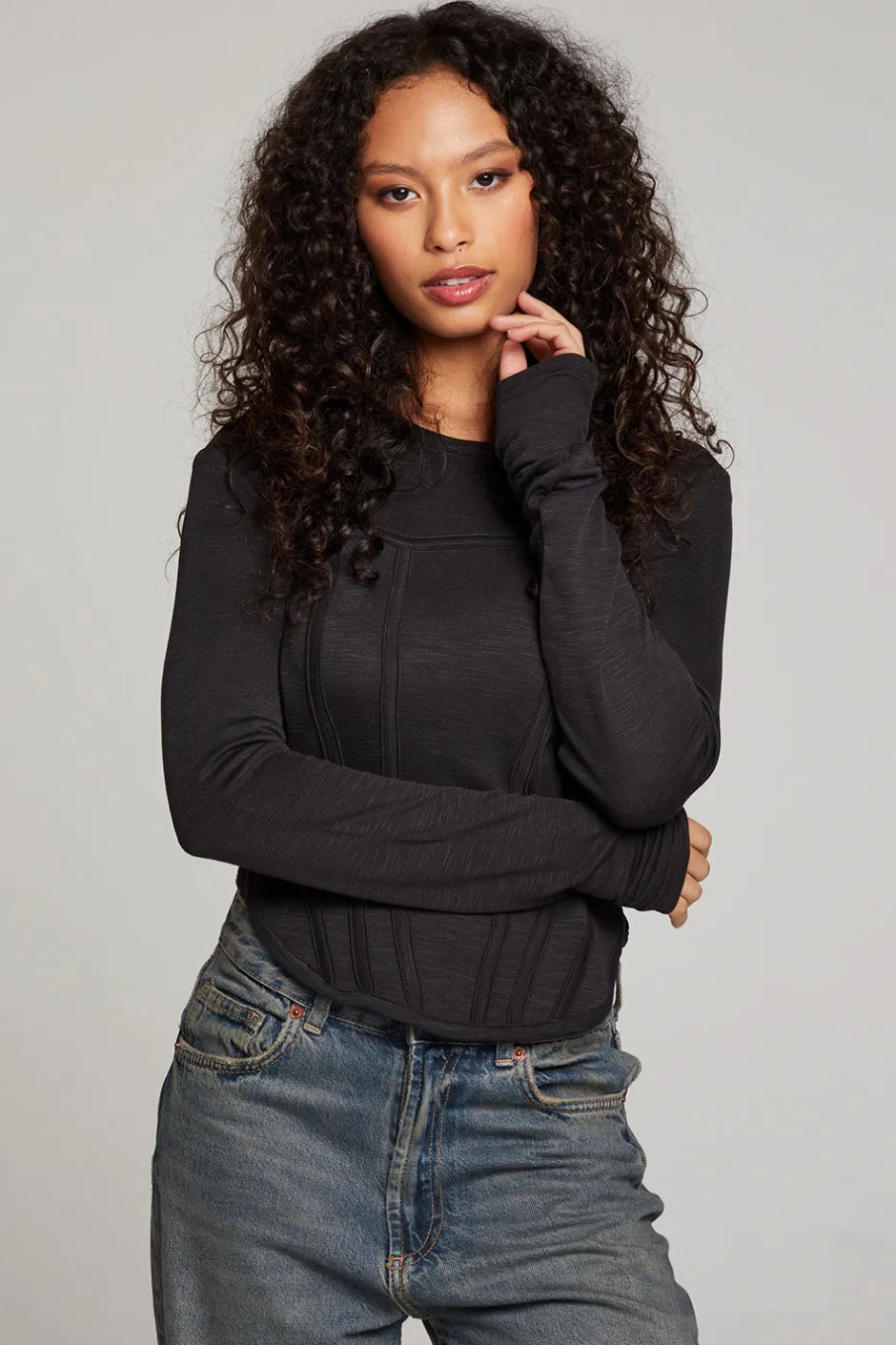 Women Chaser Brand Baysidee Licorice Long Sleeve
