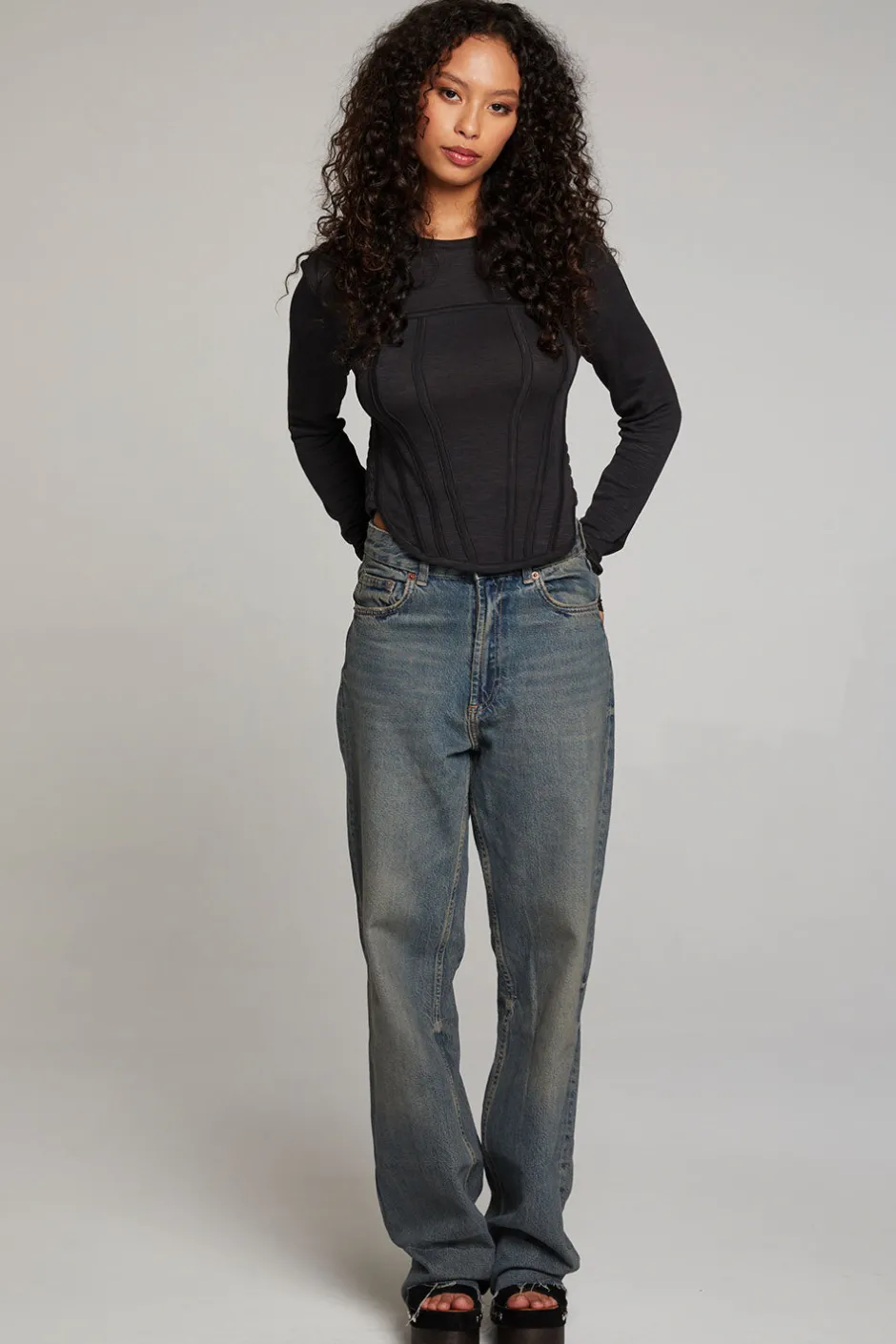 Women Chaser Brand Baysidee Licorice Long Sleeve
