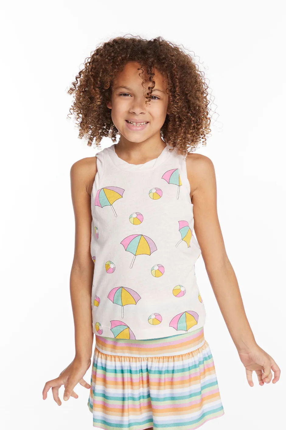 Kids Chaser Brand Beach Balls & Umbrellas Girls Tank Top