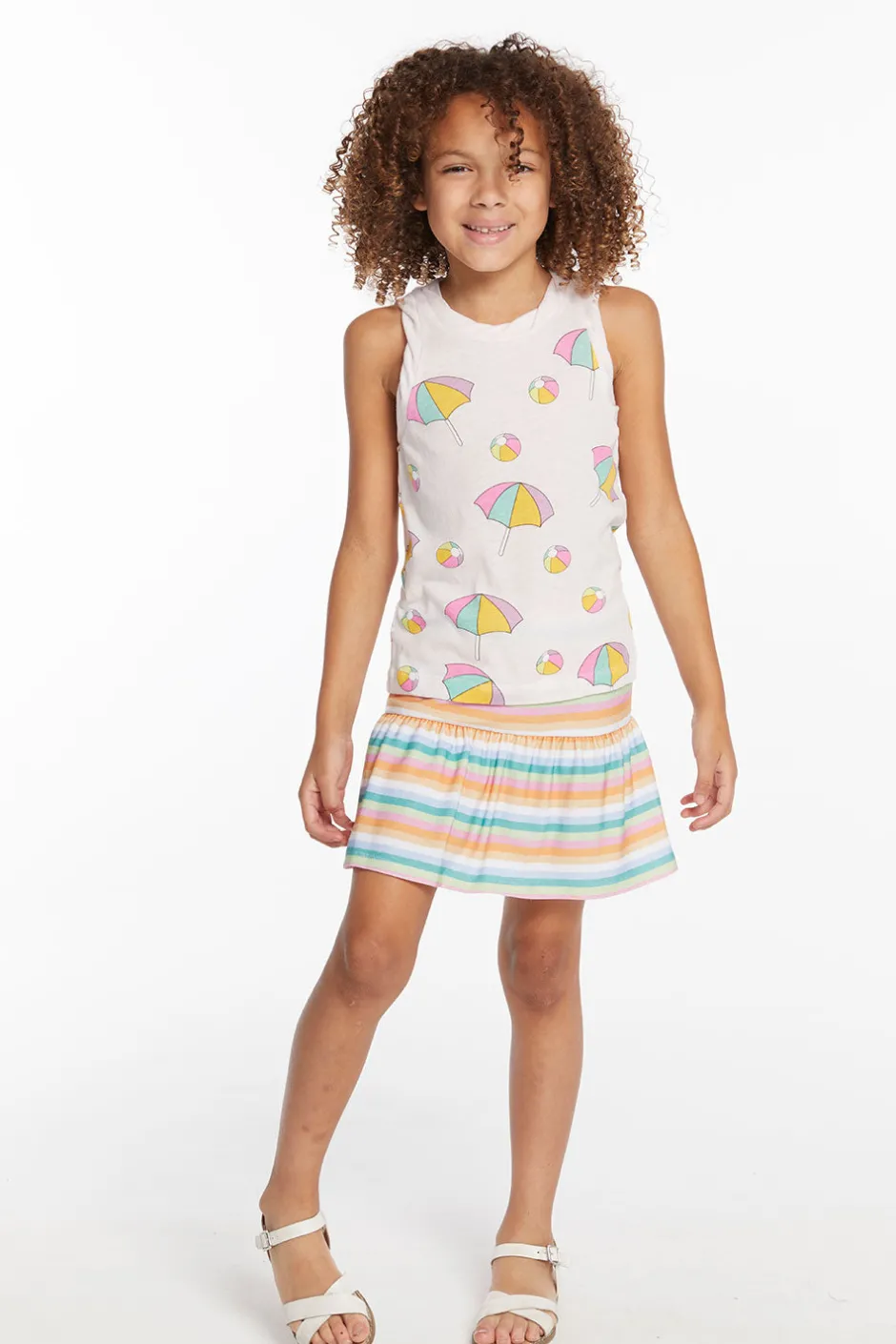 Kids Chaser Brand Beach Balls & Umbrellas Girls Tank Top