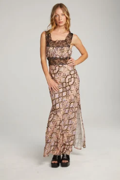 Women Chaser Brand Belle Python Print Maxi Dress
