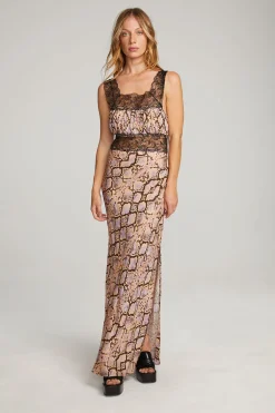 Women Chaser Brand Belle Python Print Maxi Dress