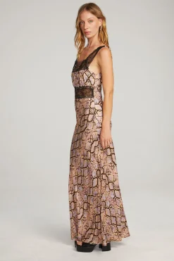 Women Chaser Brand Belle Python Print Maxi Dress