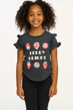 Kids Chaser Brand Berry Bright Ruffle Sleeve Tee