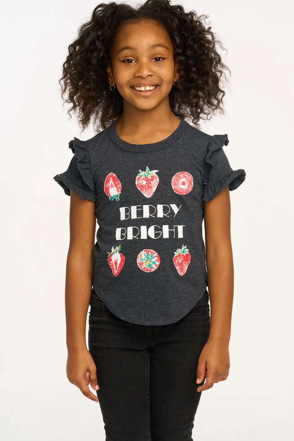 Kids Chaser Brand Berry Bright Ruffle Sleeve Tee