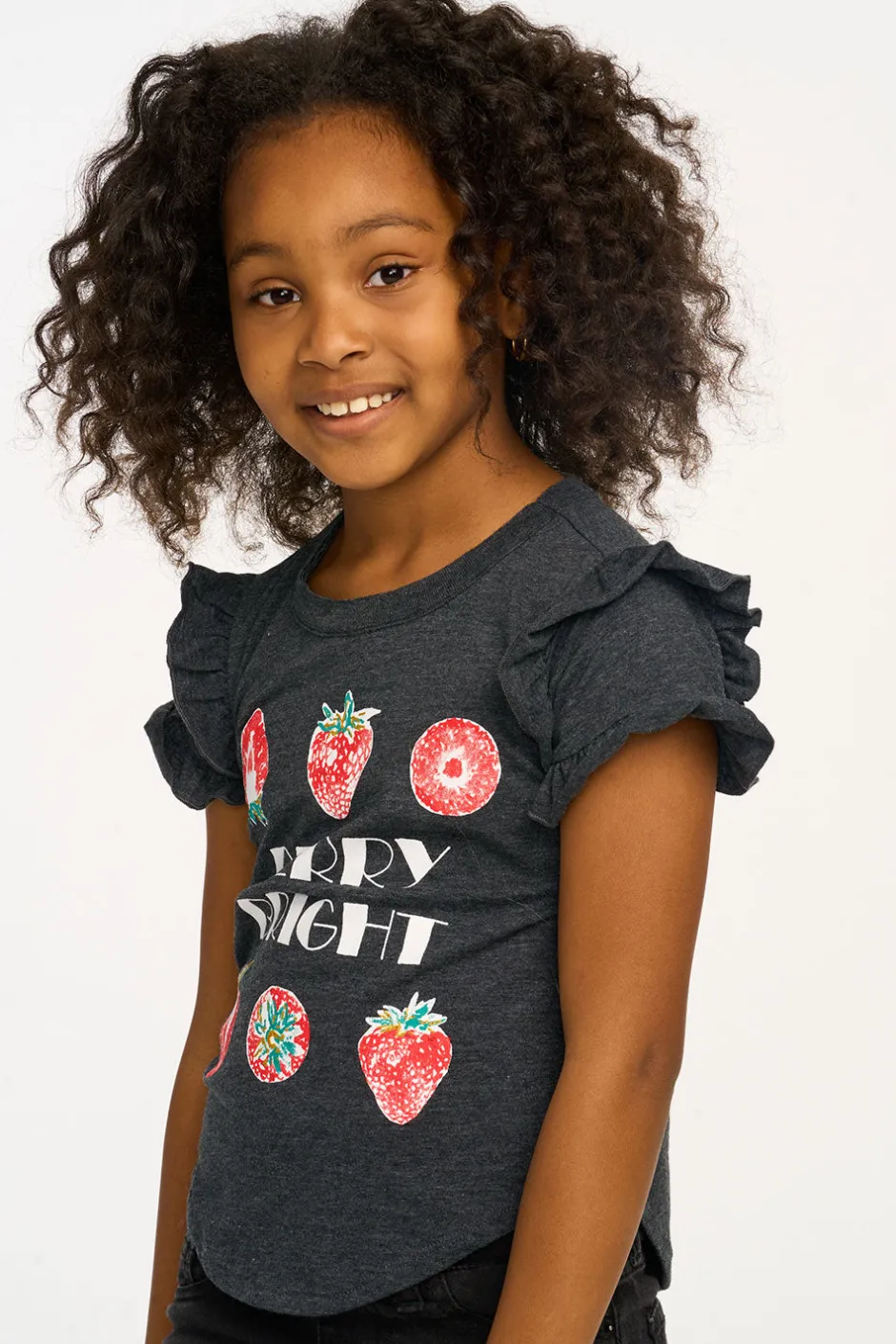 Kids Chaser Brand Berry Bright Ruffle Sleeve Tee