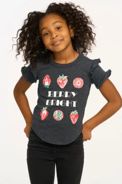 Kids Chaser Brand Berry Bright Ruffle Sleeve Tee