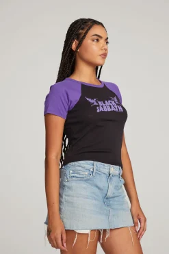 Women Chaser Brand Black Sabbath Henry Logo Tee