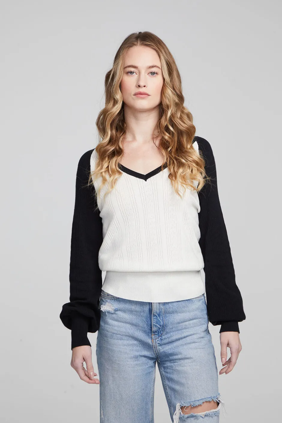 Women Chaser Brand Blackheart Shadow & White Star Long Sleeve