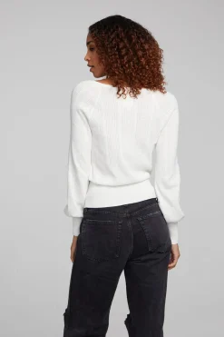 Women Chaser Brand Blackheart White Star Long Sleeve