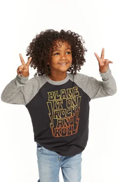 Kids/BOY Chaser Brand Blame Rock And Roll Baseball Tee