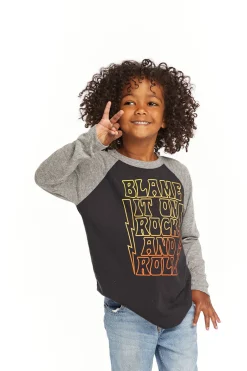 Kids/BOY Chaser Brand Blame Rock And Roll Baseball Tee