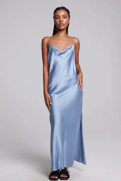 Women Chaser Brand Bleeker Blue Grotto Midi Dress