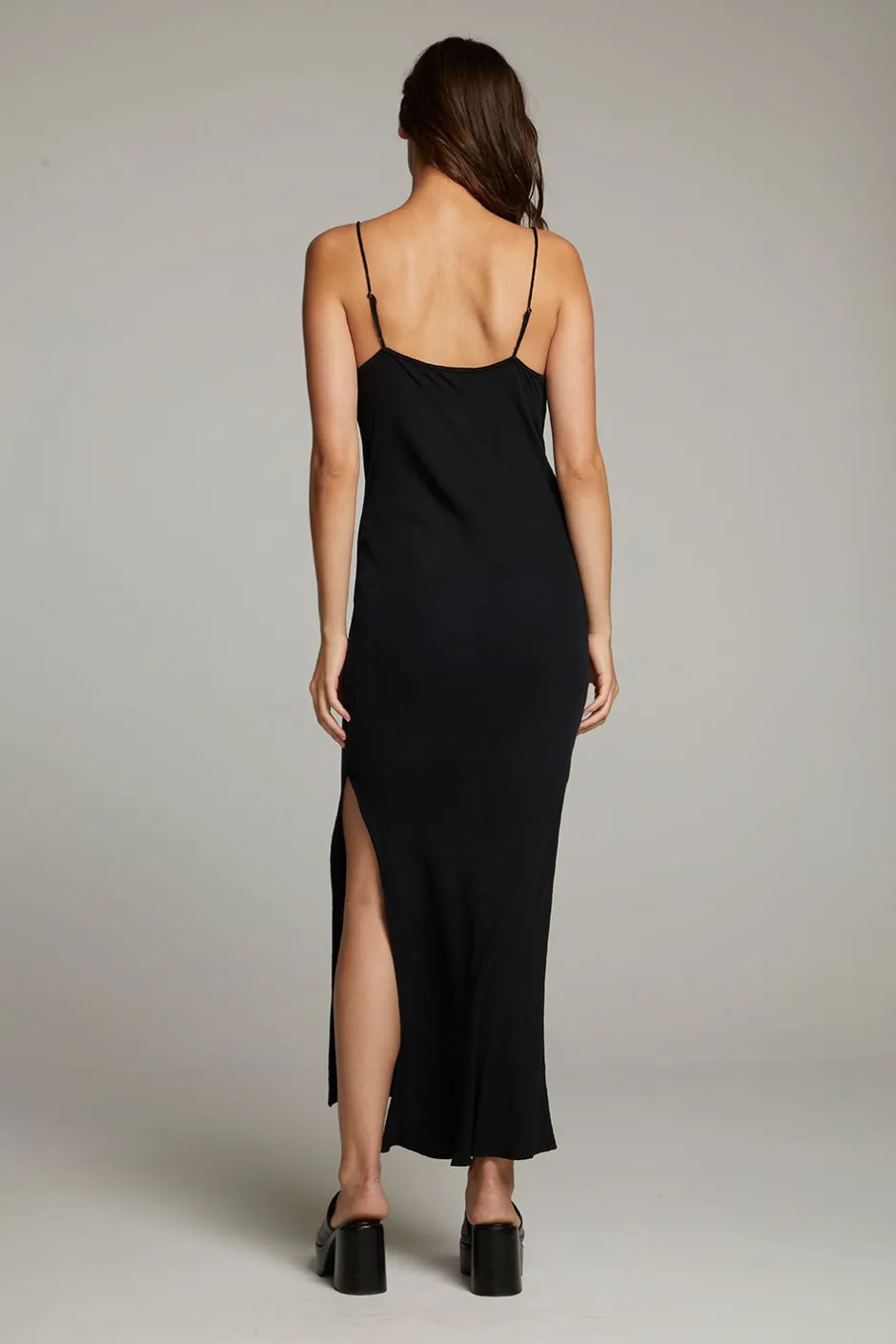 Women Chaser Brand Bleeker Licorice Slip Dress