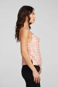 Women Chaser Brand Bleeker Tank Top Embellished Check