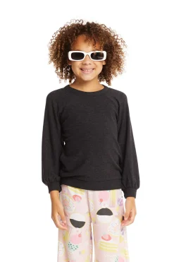 Kids Chaser Brand Blouson Sleeve Licorice Raglan Pullover