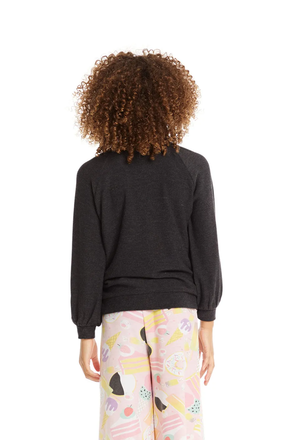 Kids Chaser Brand Blouson Sleeve Licorice Raglan Pullover