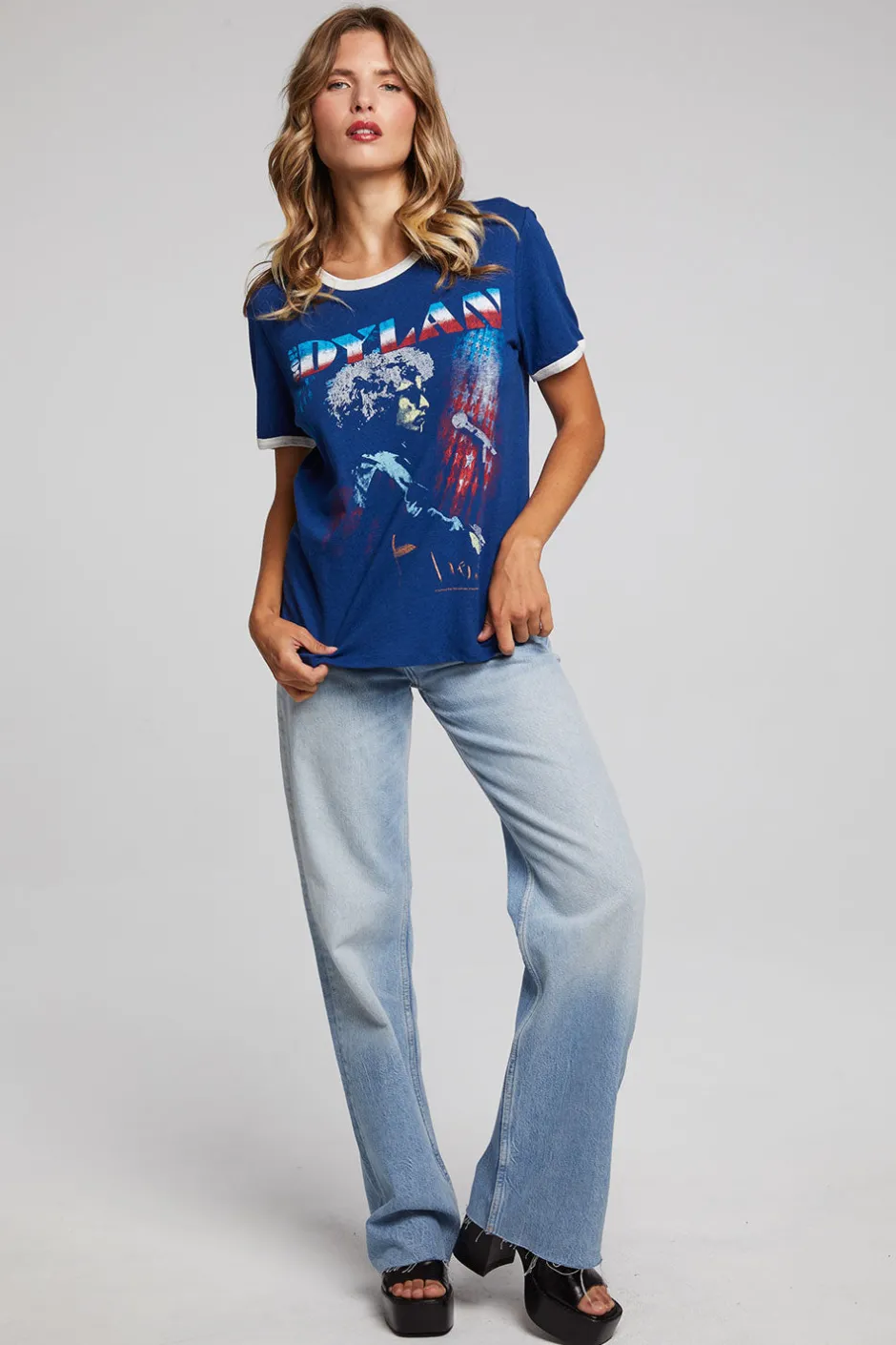 Women Chaser Brand Bob Dylan Stars And Stripes Praiano Tee