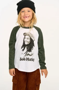 Women/Kids/BOY Chaser Brand Bob Marley Portrait Boys Baseball Tee