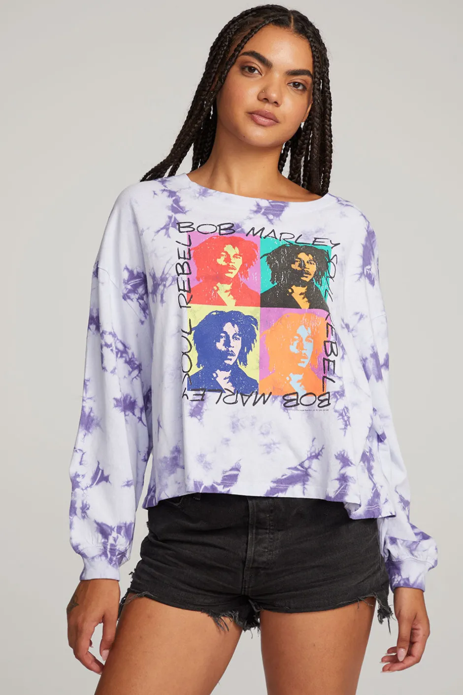 Women Chaser Brand Bob Marley Soul Rebel Long Sleeve Tee