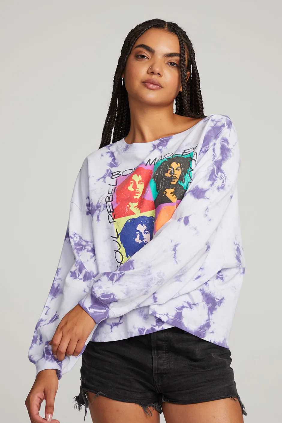 Women Chaser Brand Bob Marley Soul Rebel Long Sleeve Tee