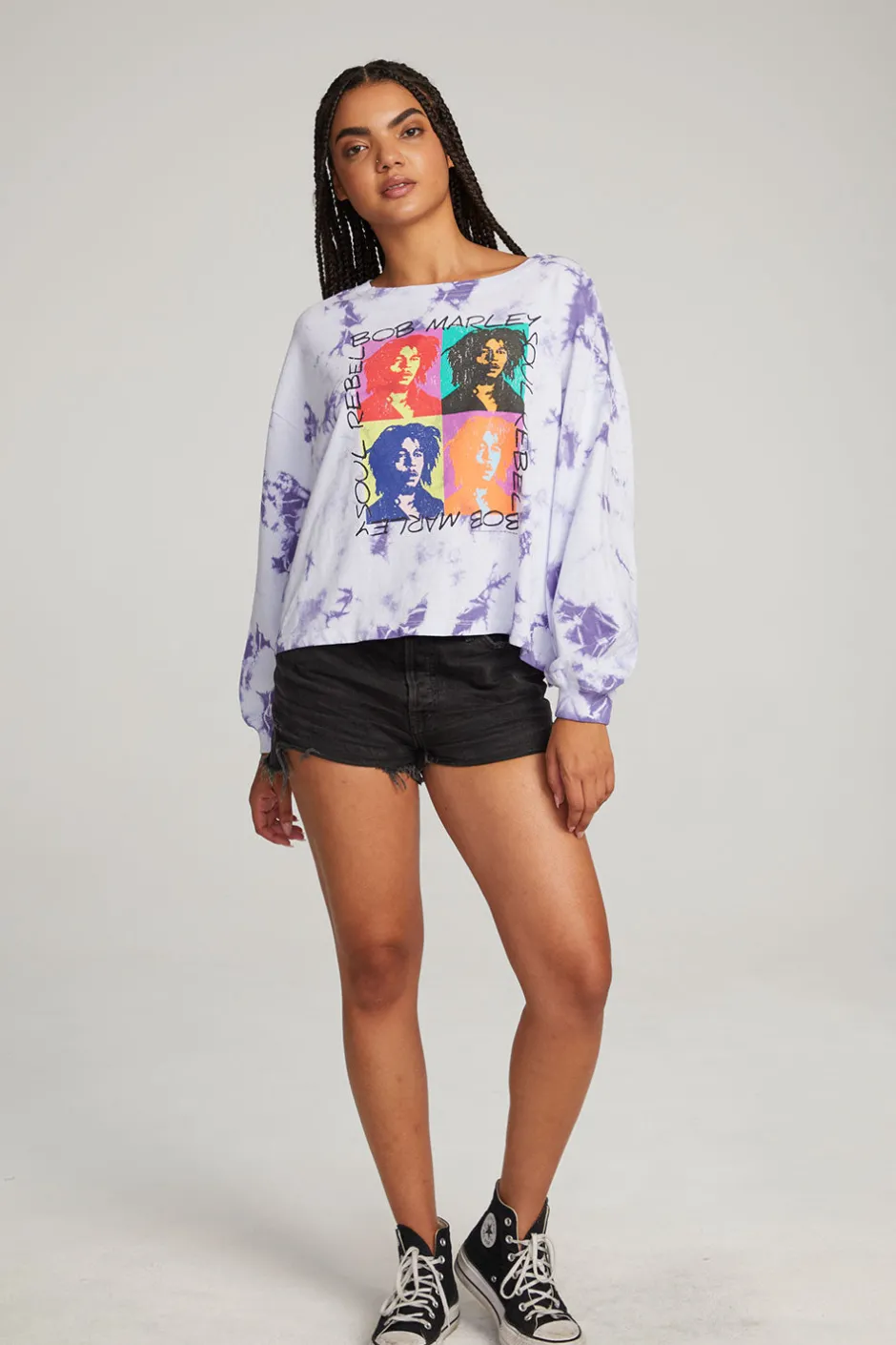 Women Chaser Brand Bob Marley Soul Rebel Long Sleeve Tee