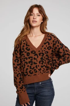 Women Chaser Brand Bolinas Leopard Print Pullover