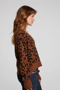 Women Chaser Brand Bolinas Leopard Print Pullover