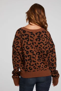 Women Chaser Brand Bolinas Leopard Print Pullover