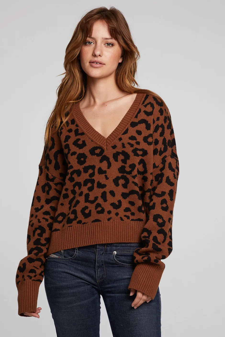 Women Chaser Brand Bolinas Leopard Print Pullover