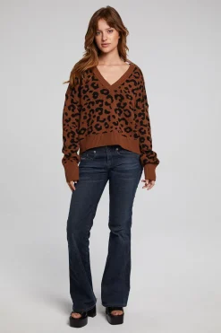 Women Chaser Brand Bolinas Leopard Print Pullover