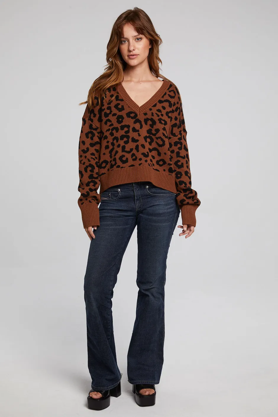 Women Chaser Brand Bolinas Leopard Print Pullover