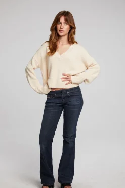Women Chaser Brand Bolinas Whitecap Grey Pullover