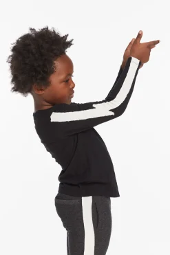 Kids/BOY Chaser Brand Bolt Crew Neck Licorice Long Sleeve Tee