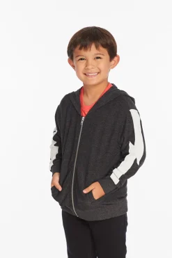 Kids/BOY Chaser Brand Bolt Licorice Long Sleeve Zip Up Hoodie