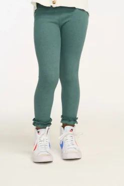 Kids Chaser Brand Bottom Ruffle Dark Forest Green Legging