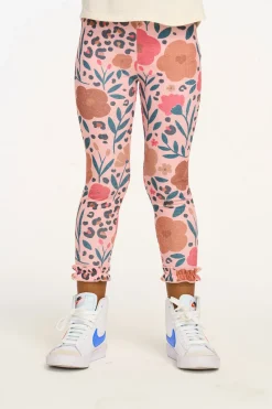 Kids Chaser Brand Bottom Ruffle Floral & Leopard Print Legging