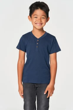 Kids/BOY Chaser Brand Boys Bella Jersey Short Sleeve Henley With Cocount Buttons