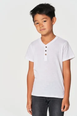 Kids/BOY Chaser Brand Boys Bella Jersey Short Sleeve Henley With Cocount Buttons