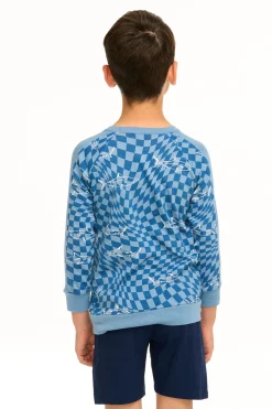 Kids/BOY Chaser Brand Boy's Checkered Shark Raglan Pullover
