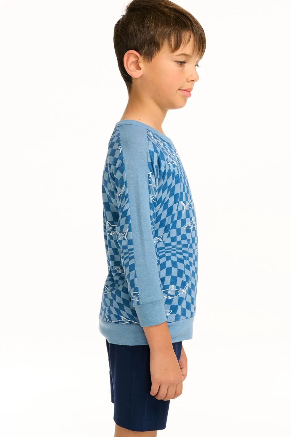 Kids/BOY Chaser Brand Boy's Checkered Shark Raglan Pullover