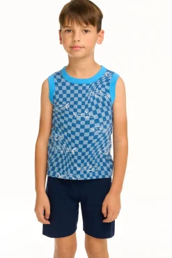 Kids/BOY Chaser Brand Boy's Checkered Shark Recycled Vintage Jersey Tank